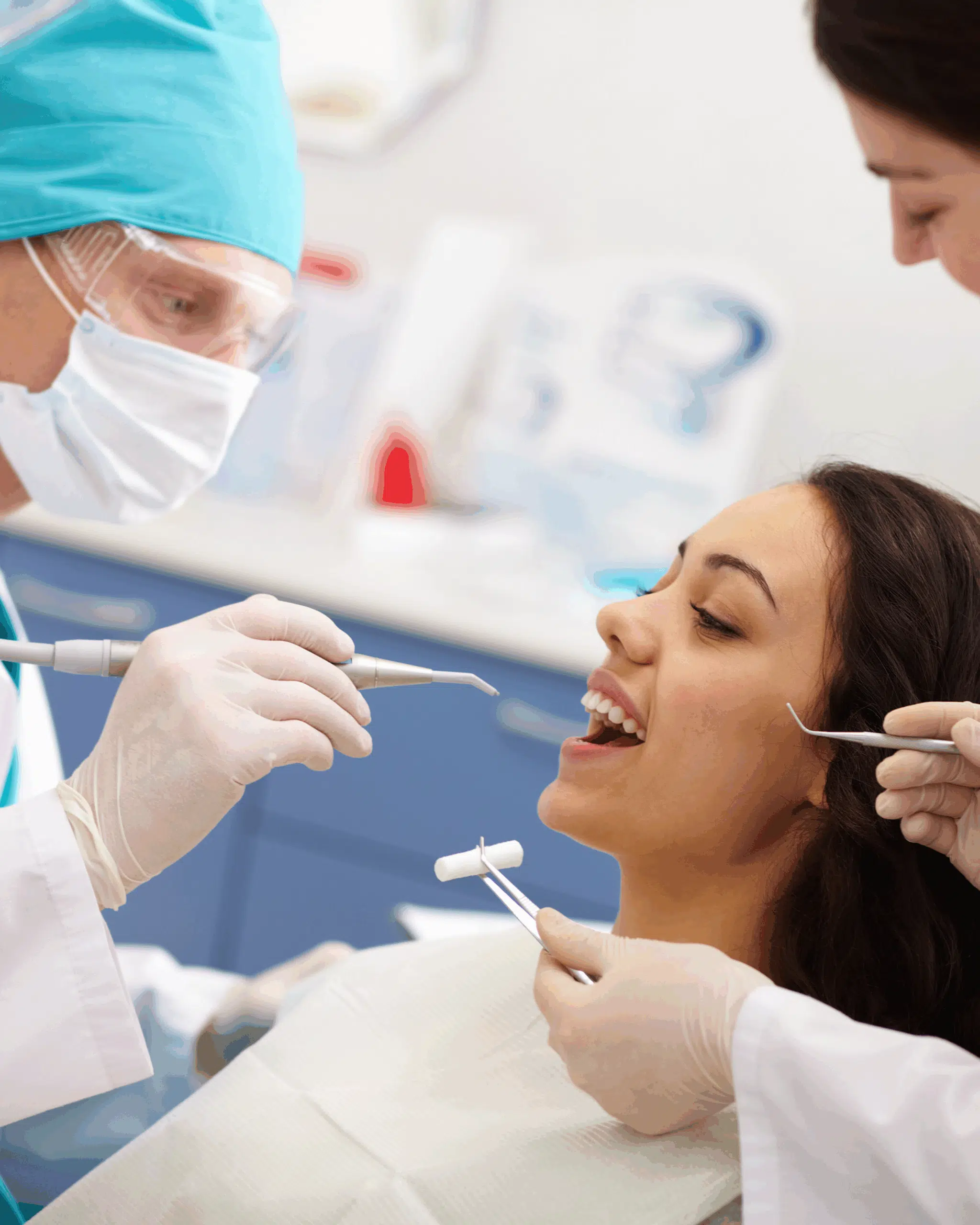 Woman having a dental check up